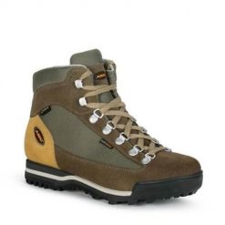 Buty trekkingowe damskie Aku Ultralight. Brązowe trekkingi Aku, z materiału, za kostkę, trekkingowe. Za 449.00 zł.