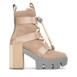 Botki United Nude. Czerwone botki United Nude, bez wzorów, bez obcasa, na słupku, bez zapięcia. Za 1,679.00 zł.