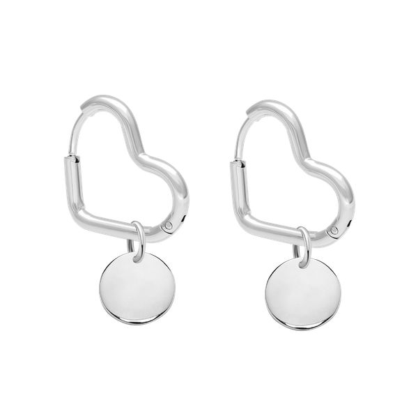 Kolczyki creole serca z posrebrzanymi medalikami. Kolczyki Lilou, posrebrzane. Za 317.00 zł.