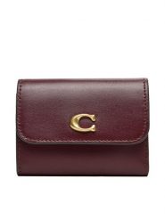Coach Mały Portfel Damski CBF60 Bordowy. Czerwone portfele Coach, bez wzorów, ze skóry. Za 599.99 zł.