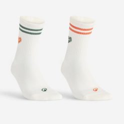 Skarpety sportowe RS300 wysokie 2 pary limitowana edycja. Skarpety DECATHLON, bez wzorów, z bawełny. Za 34.99 zł.