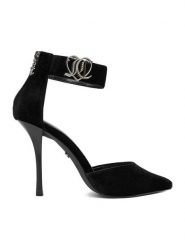 Juicy Couture Szpilki EO-S4S96733-01B Czarny. Czarne szpilki Juicy Couture, bez wzorów, z materiału, bez obcasa, na szpilce, bez zapięcia. Za 199.99 zł.