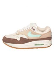 Nike Skórzane sneakersy "Air Max 1" w kolorze brązowo-beżowo-kremowym rozmiar: 37,5. Brązowe trampki Nike, bez wzorów, bez zapięcia. Za 196.70 zł.
