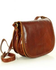 Listonoszka damska camel MARCO MAZZINI L127a. Brązowe torebki klasyczne bez wzorów, z bawełny, na ramię, bez dodatków. Za 369.55 zł.
