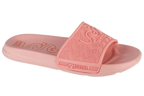 Klapki na basen damskie, S.Land Lady 24 SLALS. Czerwone klapki Joma, bez wzorów, z materiału, bez obcasa. Za 59.99 zł.