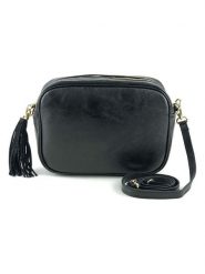 Marlon Skórzana torebka "Novo" w kolorze czarnym - 24 x 18 x 8 cm rozmiar: onesize. Czarne torby na ramię Marlon, z aplikacjami, z materiału, na ramię, bez dodatków. Za 236.05 zł.