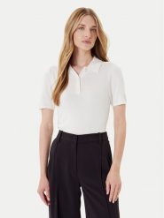 Calvin Klein Polo LV044C341G Biały Regular Fit. Białe koszulki polo Calvin Klein, l, bez wzorów, z wiskozy, bez kołnierzyka, bez ramiączek. Za 239.99 zł.