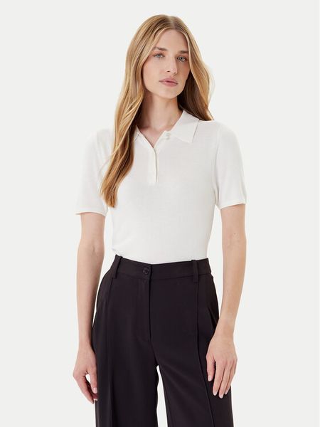 Calvin Klein Polo LV044C341G Biały Regular Fit. Białe koszulki polo Calvin Klein, l, bez wzorów, z wiskozy, bez kołnierzyka, bez ramiączek. Za 239.99 zł.