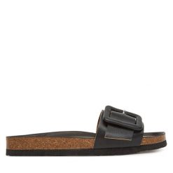 Klapki Dr. Brinkmann. Czarne klapki Dr. Brinkmann, bez wzorów, bez obcasa. Za 279.99 zł.