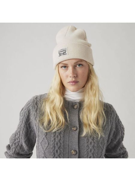 Levi's Czapka beanie w kolorze beżowym rozmiar: onesize. Brązowe czapki Levi's®, bez wzorów, z bawełny. Za 89.95 zł.