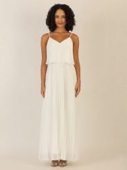 APART Sukienka w kolorze kremowym rozmiar: 40. Brązowe sukienki Apart, bez wzorów, bez kołnierzyka, bez ramiączek, maxi. Za 260.99 zł.