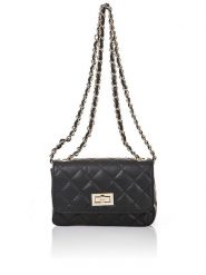 Florence Bags Skórzana torebka "Tiglio" w kolorze czarnym - 19 x 11 x 5 cm rozmiar: onesize. Czarne torby na ramię Florence Bags, bez wzorów, z materiału, na ramię, pikowane, bez dodatków. Za 217.99 zł.