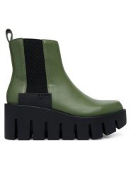 United Nude Botki Grip Chelsea LO V 1103290416 Khaki. Brązowe botki United Nude, bez wzorów, ze skóry, bez obcasa, na koturnie, bez zapięcia. Za 1,539.00 zł.