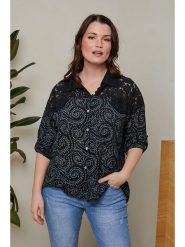 Curvy Lady Koszula w kolorze czarnym rozmiar: 44/46. Czarne koszule Curvy Lady, z aplikacjami, z bawełny, klasyczne, bez kołnierzyka, bez ramiączek. Za 88.02 zł.