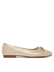 Clara Barson Baleriny WYL3652-3 Złoty. Żółte baleriny Clara Barson, bez wzorów, z materiału, bez obcasa. Za 79.99 zł.