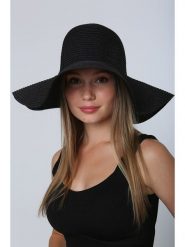 Lucky Bees Kapelusz przeciwsłoneczny w kolorze czarnym rozmiar: onesize. Czarne kapelusze Lucky Bees, bez wzorów, z materiału. Za 73.99 zł.