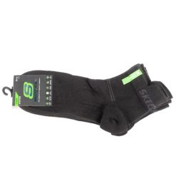 Skarpetki sportowe dla dorosłych 3PPK Bamboo Mesh Quarter Socks. Czarne skarpety Skechers, bez wzorów, z elastanu. Za 59.99 zł.