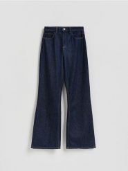 Jeansy flare - granatowy. Niebieskie jeansy Reserved, bez wzorów. Za 139.99 zł.