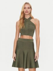 Guess Top W5GR32 Z2XY0 Zielony Slim Fit. Zielone topy Guess, xl, z aplikacjami, z wiskozy, bez kołnierzyka, bez ramiączek. Za 209.99 zł.