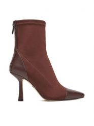 Nine West Botki CEO-NOURA-01 Brązowy. Brązowe botki Nine West, bez wzorów, z materiału, bez obcasa, na szpilce, bez zapięcia. Za 279.99 zł.
