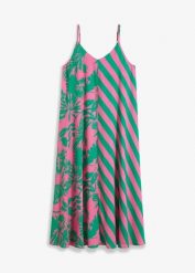 Długa i szeroka sukienka. Czerwone sukienki bonprix, bez wzorów, eleganckie, bez kołnierzyka, bez ramiączek, maxi. Za 147.99 zł.