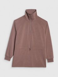 4F Bluza dresowa nierozpinana z modalem damska - brązowa M. Brązowe bluzy 4f, m, bez wzorów, z dresówki, bez kaptura. Za 199.99 zł.