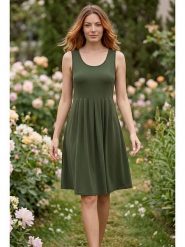 SOULSHAE Sukienka w kolorze ciemnozielonym rozmiar: L/XL. Zielone sukienki SOULSHAE, l, bez wzorów, bez kołnierzyka, bez ramiączek, midi. Za 100.45 zł.