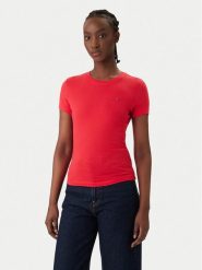 Tommy Jeans T-Shirt DW0DW20459 Czerwony Slim Fit. Czerwone t-shirty Tommy Jeans, xl, bez wzorów, z bawełny, bez kołnierzyka, bez ramiączek. Za 129.99 zł.