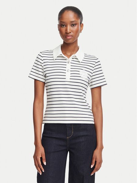 Morgan Polo 262-DPOLIS Kremowy Regular Fit. Białe koszulki polo Morgan, s, bez wzorów, z syntetyku, bez kołnierzyka, bez ramiączek. Za 189.99 zł.