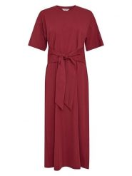 MOSS COPENHAGEN Sukienka w kolorze czerwonym rozmiar: L/XL. Czerwone sukienki Moss Copenhagen, l, bez wzorów, bez kołnierzyka, bez ramiączek, maxi. Za 189.95 zł.