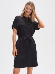 OPUS Sukienka w kolorze czarnym rozmiar: 42. Czarne sukienki Opus, na co dzień, bez wzorów, z tkaniny, bez kołnierzyka, bez ramiączek, midi, proste. Za 187.99 zł.