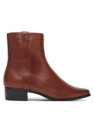 Tommy Hilfiger Botki FW0FW08980 Brązowy. Brązowe botki TOMMY HILFIGER, bez wzorów, ze skóry, bez obcasa, na płaskiej podeszwie, bez zapięcia. Za 749.99 zł.