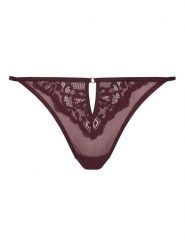Hunkemöller Stringi 302380 Bordowy. Czerwone stringi Hunkemöller, bez wzorów, z syntetyku. Za 89.99 zł.