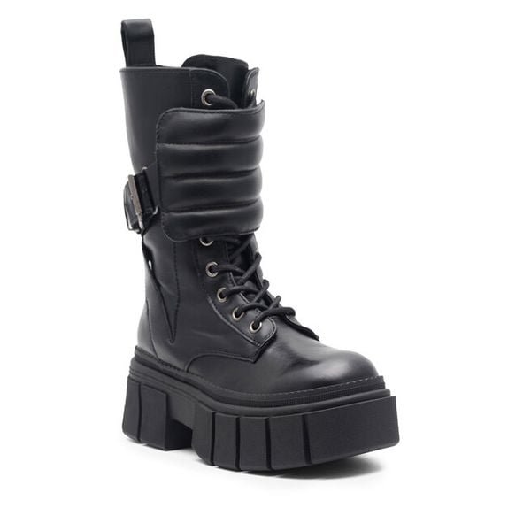 Trzewiki Jenny Fairy. Czarne botki Jenny Fairy, bez wzorów, bez obcasa, na koturnie, bez zapięcia. Za 199.99 zł.