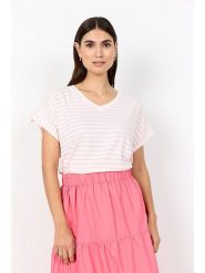 Soyaconcept Koszulka "Caimie" w kolorze biało-różowym rozmiar: S. Białe bluzki Soyaconcept, s, bez wzorów, bez kołnierzyka, bez ramiączek. Za 61.31 zł.