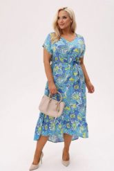 Asymetryczna sukienka Kiara MIDI z wiązaniem i falbanką - Blue Breeze PLUS SIZE XXL OVERSIZE. Niebieskie sukienki Moda Size Plus Iwanek, na co dzień, na lato, l, bez wzorów, z materiału, eleganckie, z asymetrycznym kołnierzem, plus size, bez ramiączek, midi, asymetryczne. W wyprzedaży za 263.90 zł.