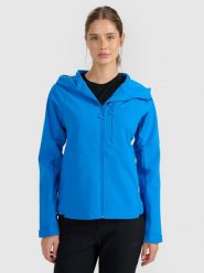 4F Kurtka softshell wiatroodporna membrana 10000 damska - niebieska XL. Niebieskie kurtki sportowe 4f, s, bez wzorów, z materiału, bez kaptura, trekkingowe, primaloft. Za 399.99 zł.