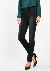 Dżinsy Skinny, mid waist, ze stretchem. Niebieskie jeansy bonprix, bez wzorów. Za 117.99 zł.