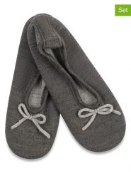 Lemon socks Kapcie (3 pary) w kolorze antracytowym rozmiar: 38-42. Czarne obuwie domowe Lemon socks, bez wzorów, z okrągłym noskiem, bez zapięcia. Za 100.99 zł.