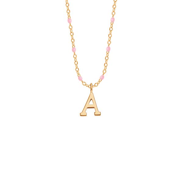 Naszyjnik z literką z różową emalią pozłacany. Żółte naszyjniki Lilou, pozłacane. Za 248.00 zł.