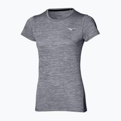 Koszulka do biegania damska Mizuno Impulse Core Tee. Szare bluzki Mizuno, bez wzorów, sportowe, bez kołnierzyka, bez ramiączek. Za 55.99 zł.