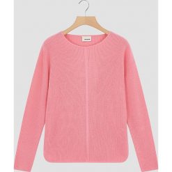 Sweter w kolorze jasnoróżowym. Czerwone swetry Rodier, bez wzorów, prążkowane, bez ramiączek. W wyprzedaży za 152.95 zł.