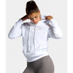 Bluza z kapturem damska Off Court. Białe bluzy NORDICDOTS, m, bez wzorów, z bawełny, z kapturem. Za 275.00 zł.