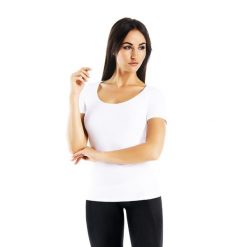 T-shirt damski bawełniany Teyli Solky. Białe t-shirty Teyli, s, bez wzorów, z bawełny, bez kołnierzyka, bez ramiączek. Za 99.95 zł.
