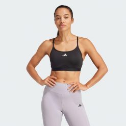 Biustonosz Aeroreact Training 3-Stripes. Czarne bielizna sportowa Adidas, s, bez wzorów, z materiału. Za 149.00 zł.
