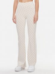 Guess Spodnie dzianinowe Lisa W3YB38 Z37K0 Beżowy Regular Fit. Brązowe spodnie materiałowe Guess, xl, z aplikacjami, z dzianiny. Za 339.99 zł.