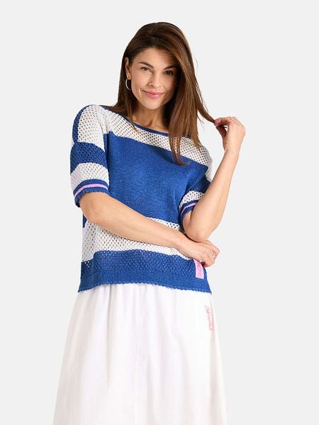 LIEBLINGSSTÜCK Sweter w kolorze biało-niebieskim rozmiar: 36. Białe swetry LIEBLINGSSTÜCK, bez wzorów, bez ramiączek. Za 314.95 zł.