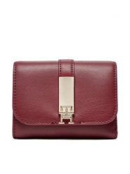 Tommy Hilfiger Mały Portfel Damski Th Heritage Med AW0AW16579 Bordowy. Czerwone portfele TOMMY HILFIGER, bez wzorów, ze skóry. Za 169.99 zł.