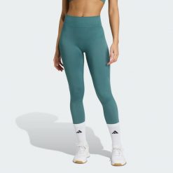 Legginsy Workout Essentials Full-Length Knit. Niebieskie legginsy Adidas, m, bez wzorów. Za 199.00 zł.