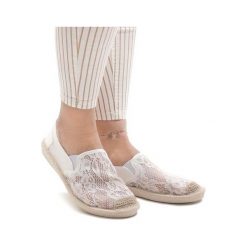 Białe espadryle trampki jeans LS701. Białe espadryle ButyModne, bez wzorów, z jeansu, bez obcasa, bez zapięcia. Za 69.00 zł.
